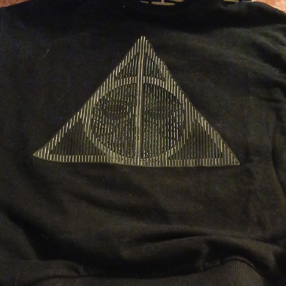 Black Sweatshirt with Geometric Design
